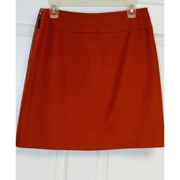 Ann Taylor Womens Size 4 Lined Pencil Skirt Textured Knit Orange - Picture 3 of 10